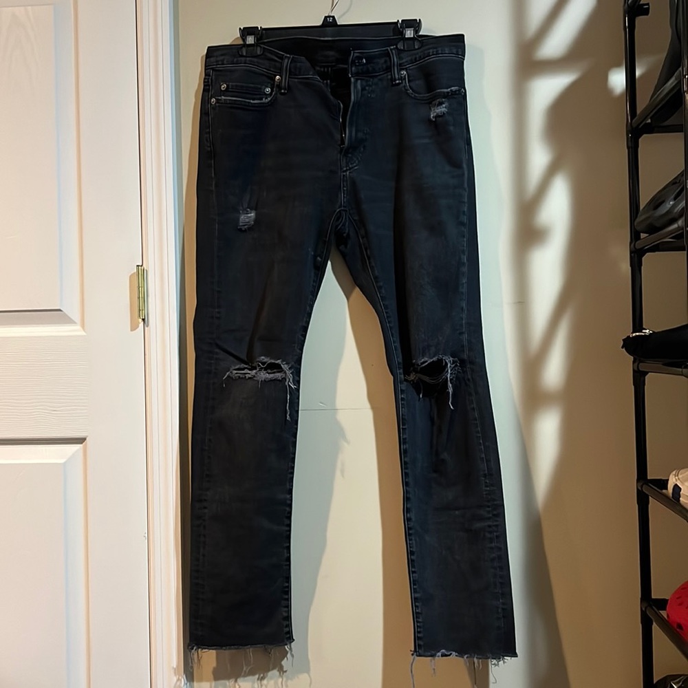black graphic jeans